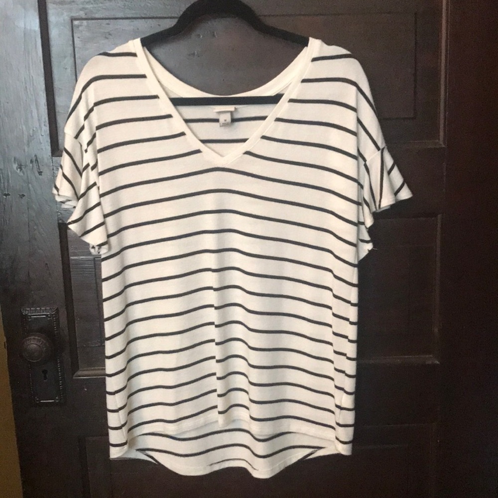 A New Day black and white striped top